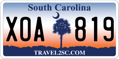 SC license plate XOA819