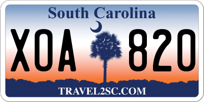 SC license plate XOA820