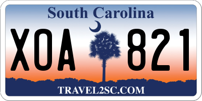 SC license plate XOA821