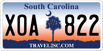 SC license plate XOA822
