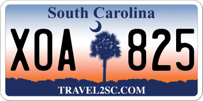 SC license plate XOA825