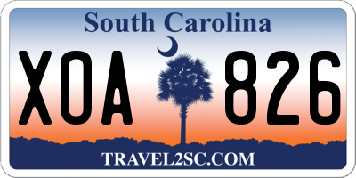 SC license plate XOA826
