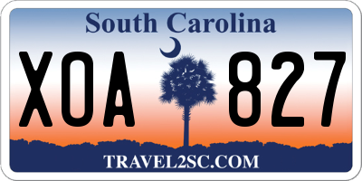 SC license plate XOA827