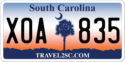 SC license plate XOA835