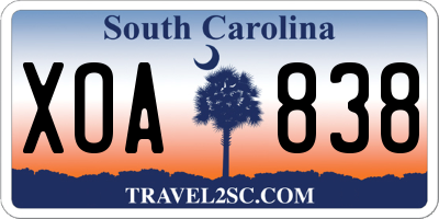 SC license plate XOA838