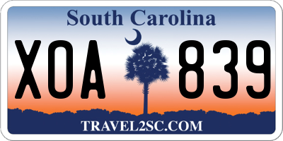SC license plate XOA839