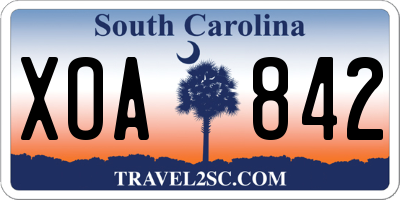 SC license plate XOA842