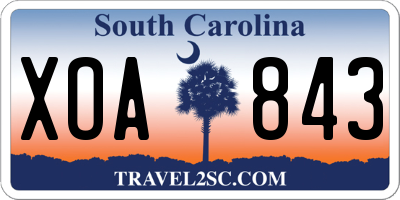 SC license plate XOA843