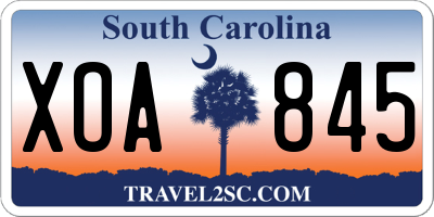 SC license plate XOA845