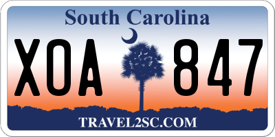SC license plate XOA847