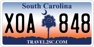 SC license plate XOA848