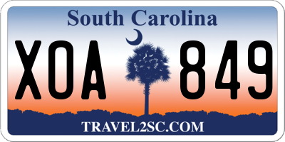 SC license plate XOA849