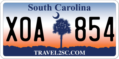 SC license plate XOA854