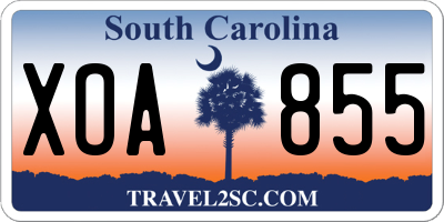 SC license plate XOA855