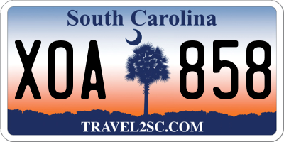 SC license plate XOA858