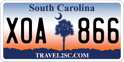 SC license plate XOA866