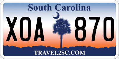 SC license plate XOA870
