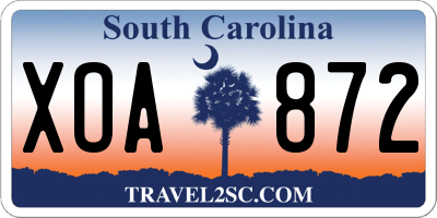 SC license plate XOA872
