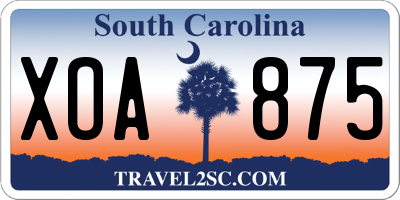 SC license plate XOA875