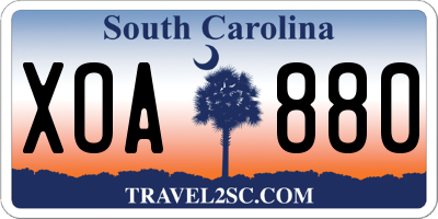 SC license plate XOA880