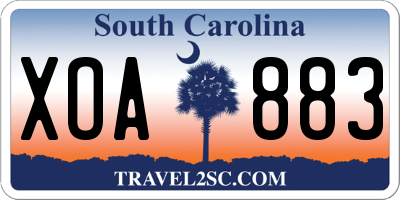 SC license plate XOA883