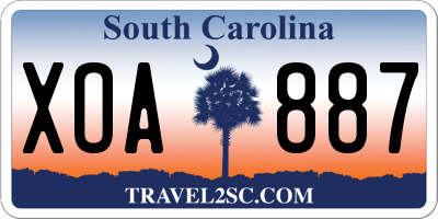 SC license plate XOA887