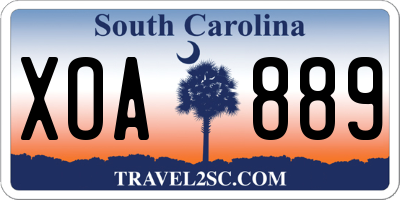 SC license plate XOA889