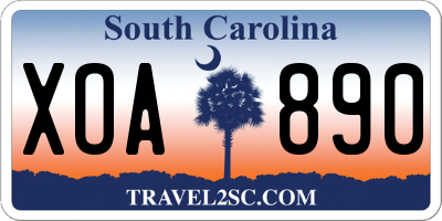 SC license plate XOA890
