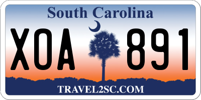 SC license plate XOA891
