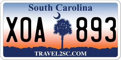 SC license plate XOA893