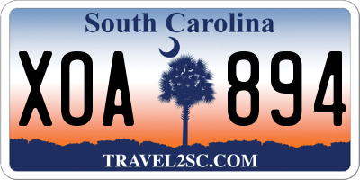 SC license plate XOA894