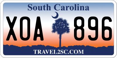 SC license plate XOA896