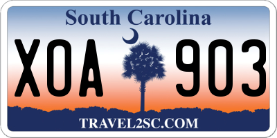 SC license plate XOA903
