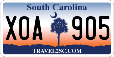 SC license plate XOA905