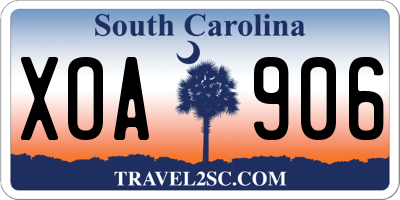 SC license plate XOA906