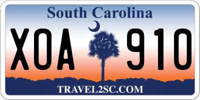 SC license plate XOA910