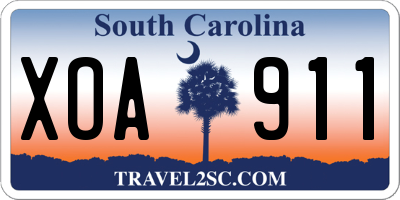 SC license plate XOA911