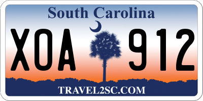 SC license plate XOA912