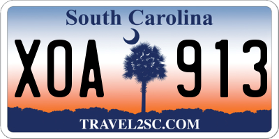 SC license plate XOA913