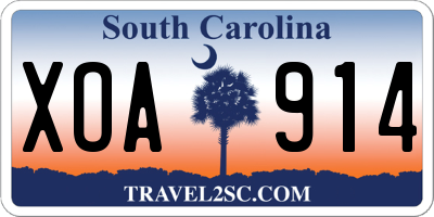 SC license plate XOA914
