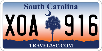 SC license plate XOA916