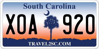 SC license plate XOA920