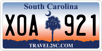 SC license plate XOA921