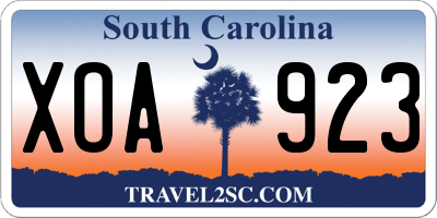 SC license plate XOA923