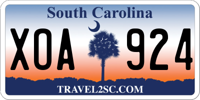 SC license plate XOA924