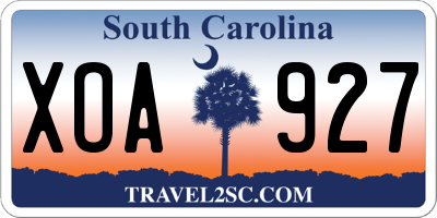 SC license plate XOA927