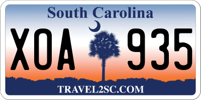 SC license plate XOA935