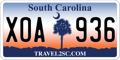 SC license plate XOA936