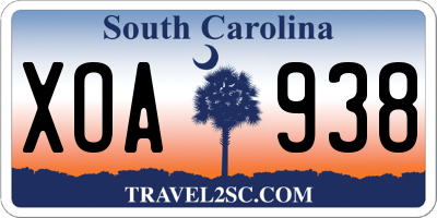 SC license plate XOA938