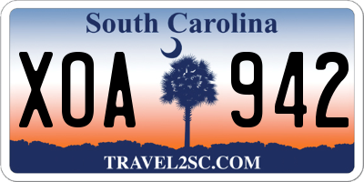 SC license plate XOA942